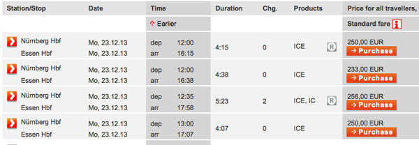 Detsche Bahn ticket price