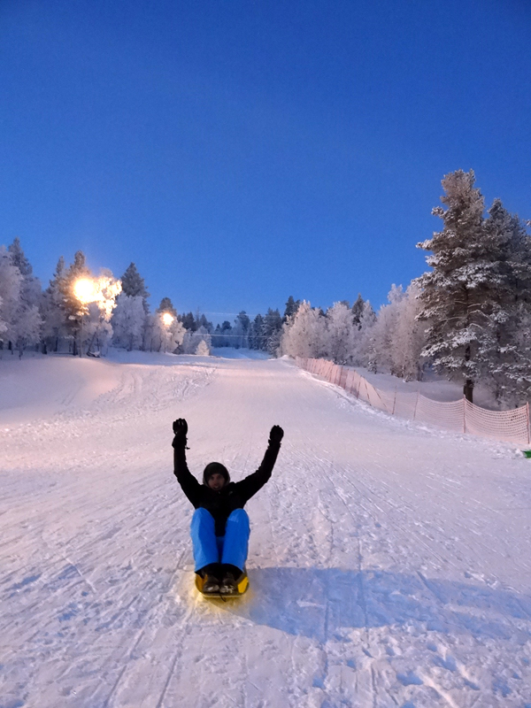 toboggan finnish lapland