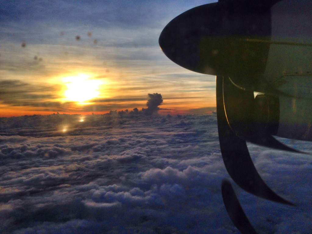 airplane sunset